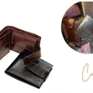 Porte monnaie en cuir (avec bouton)